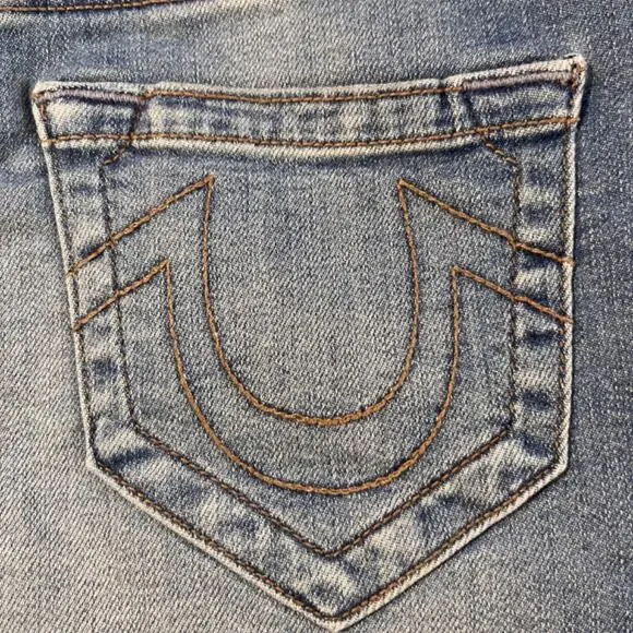 TRUE RELIGION Maisie High Rise Denim Shorts Med Wash Western Cowgirl Sz 27 NWT - Picture 9 of 10